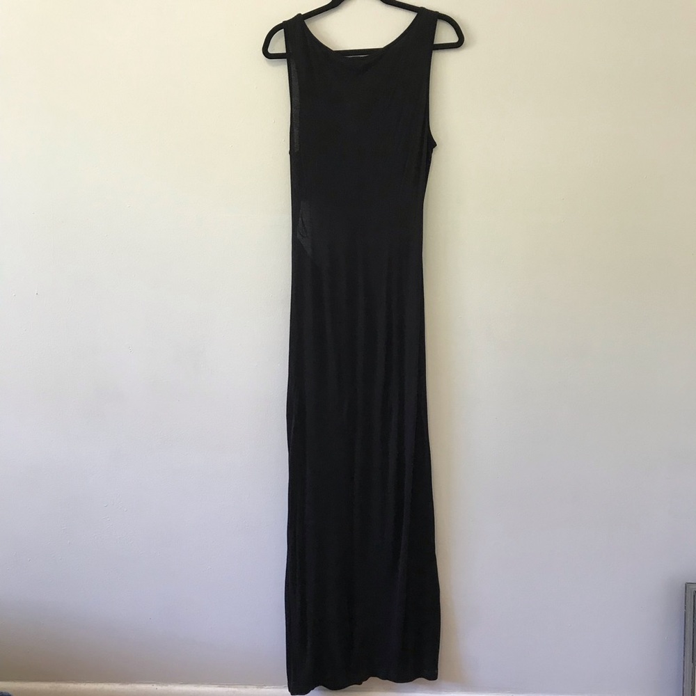 BNWT Forever 21 Cutout Knotted Black Maxi Dress - Picture 2 of 4